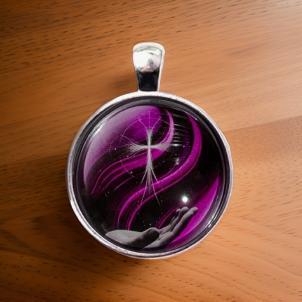 CROSS IN HAND-PINK-SMALL PENDANT