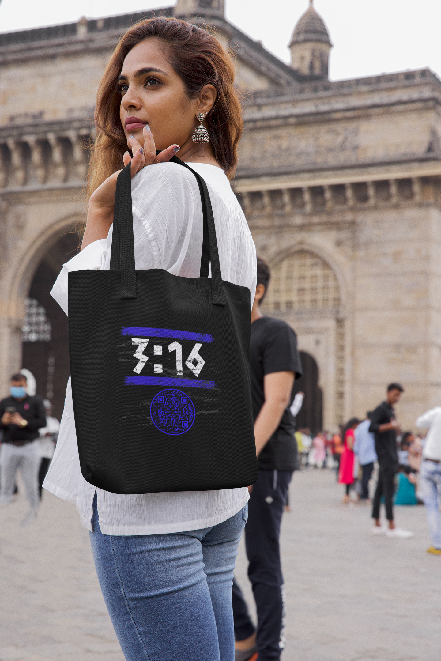 3:16-DARK BLUE-Eco Tote Bag