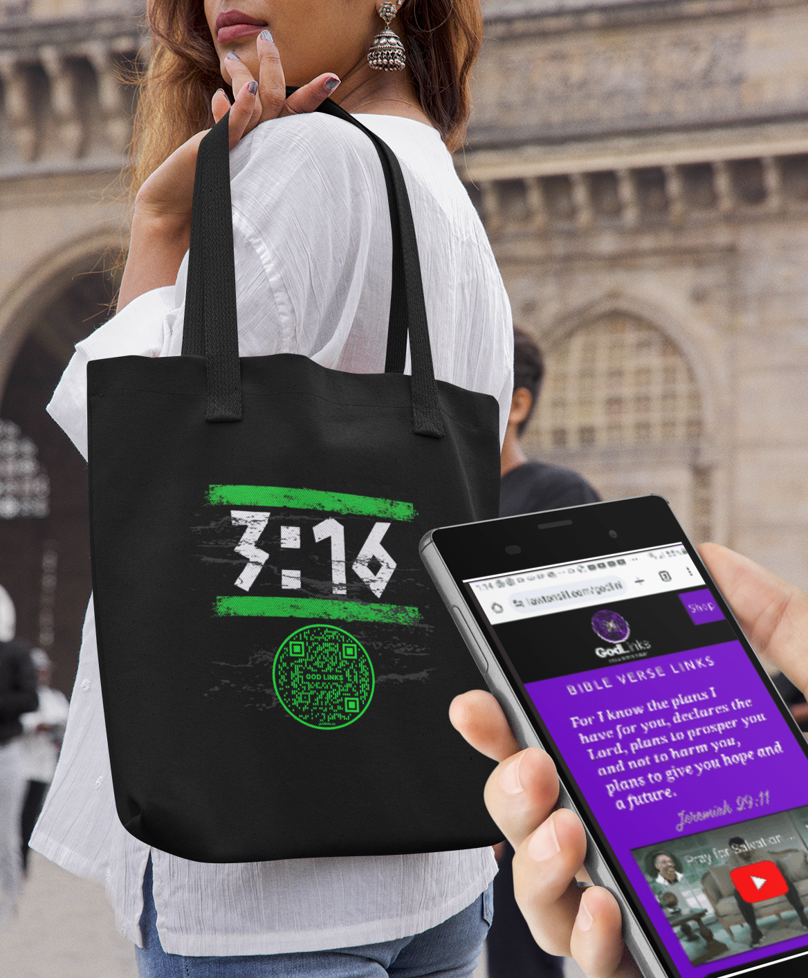 3:16-GREEN-Eco Tote Bag
