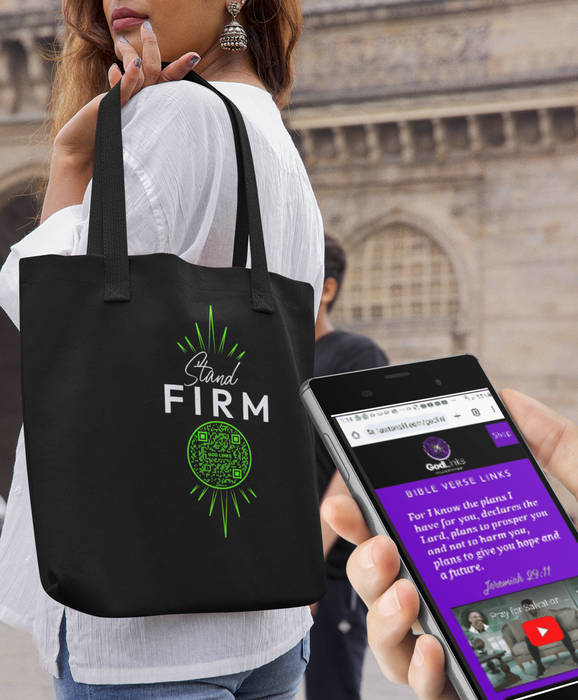STAND FIRM-GREEN-Eco Tote Bag