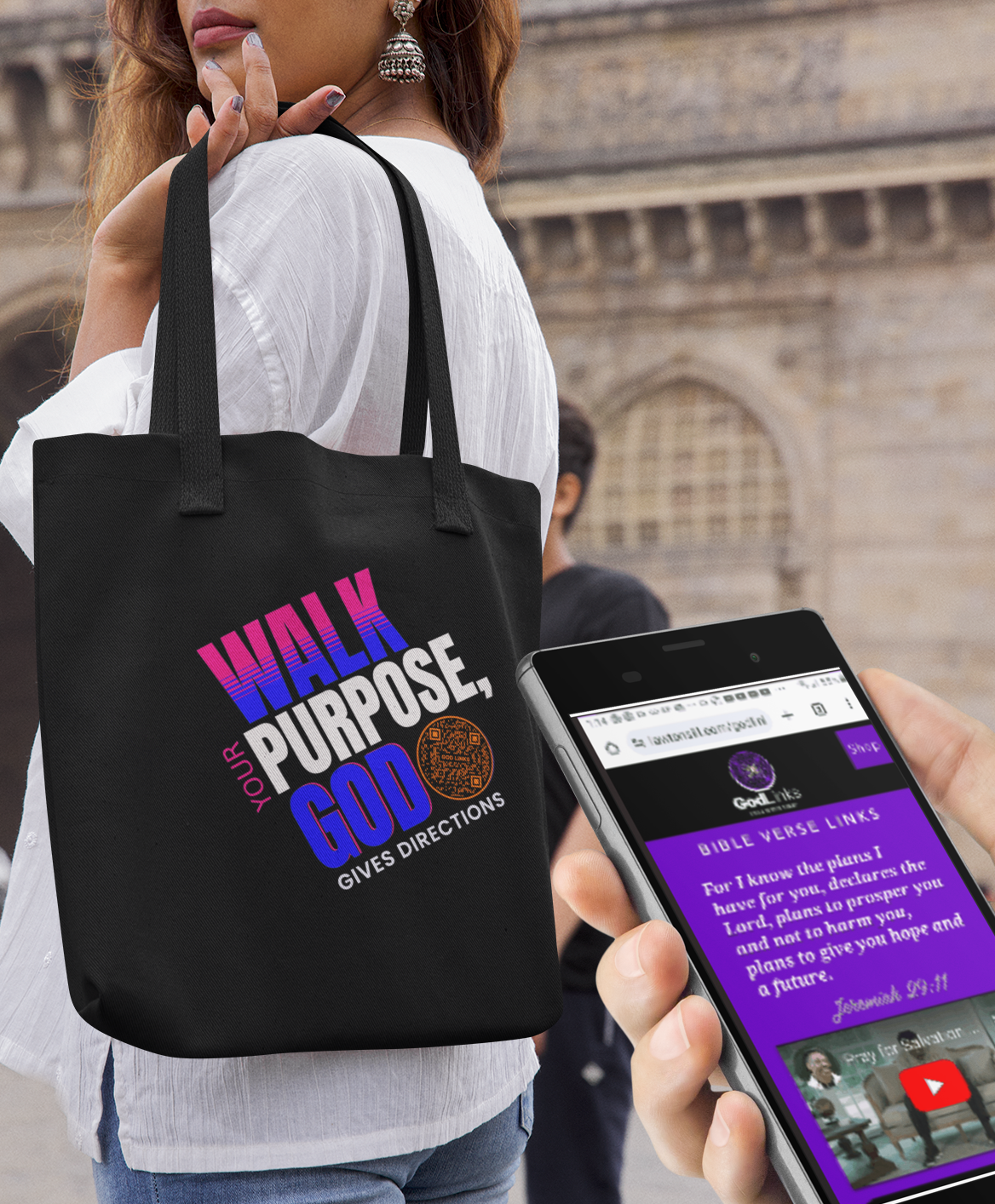 WALK YOUR PURPOSE-ORANGE-Eco Tote Bag