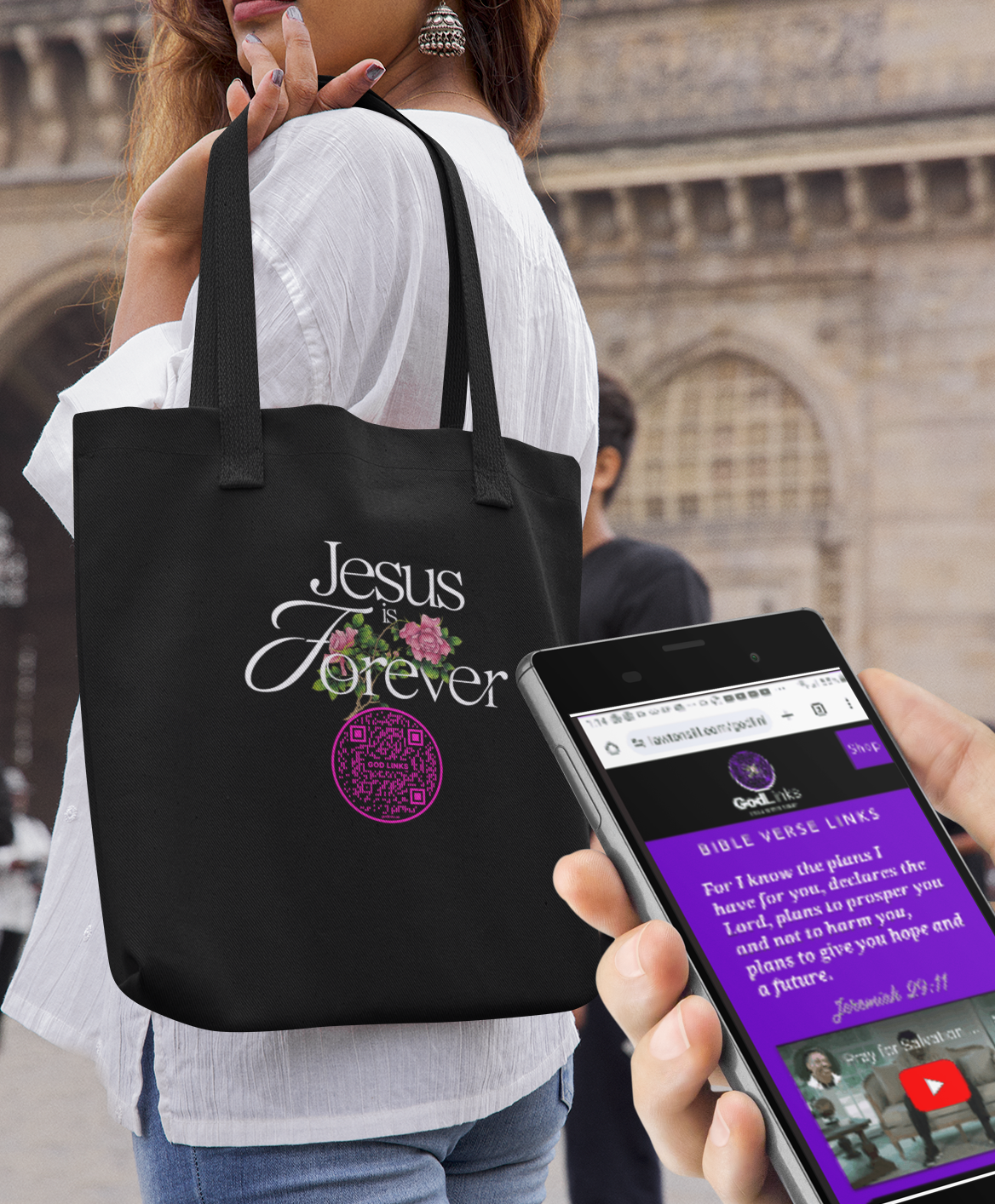 JESUS IS FOREVER-PINK-Eco Tote Bag