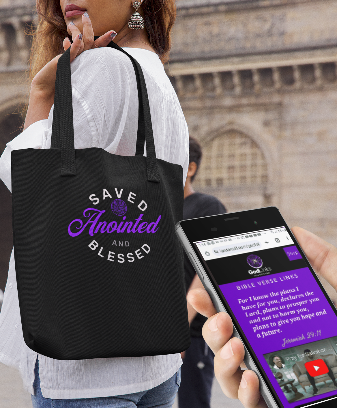 SAVED-PURPLE-Eco Tote Bag