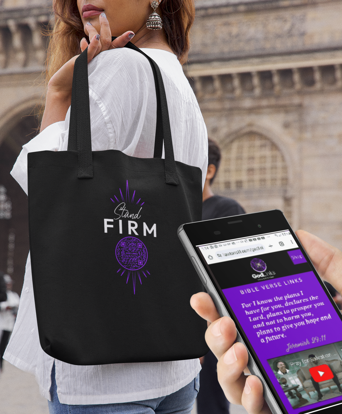 STAND FIRM-PURPLE-Eco Tote Bag