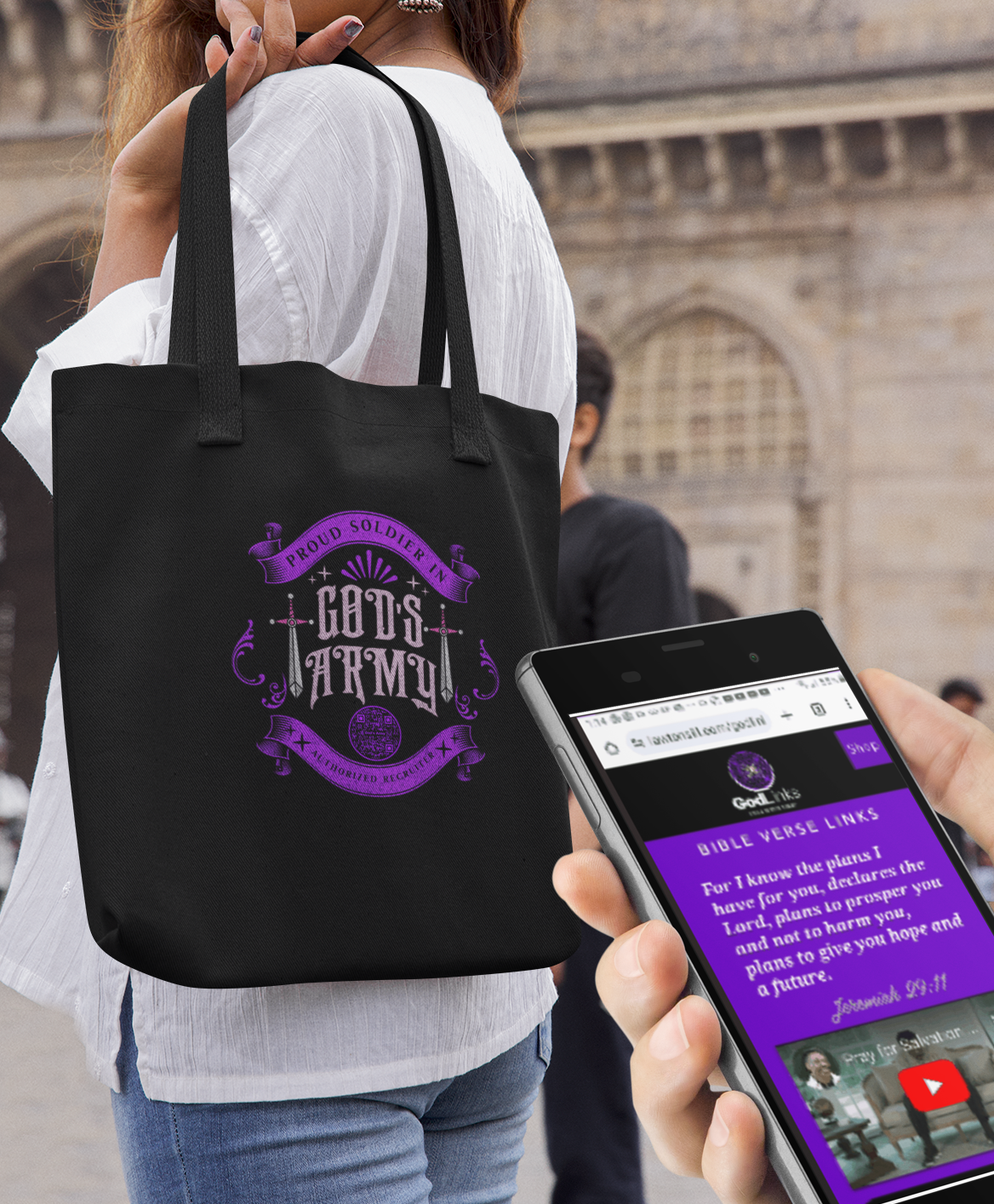 GODS ARMY-PURPLE-Eco Tote Bag