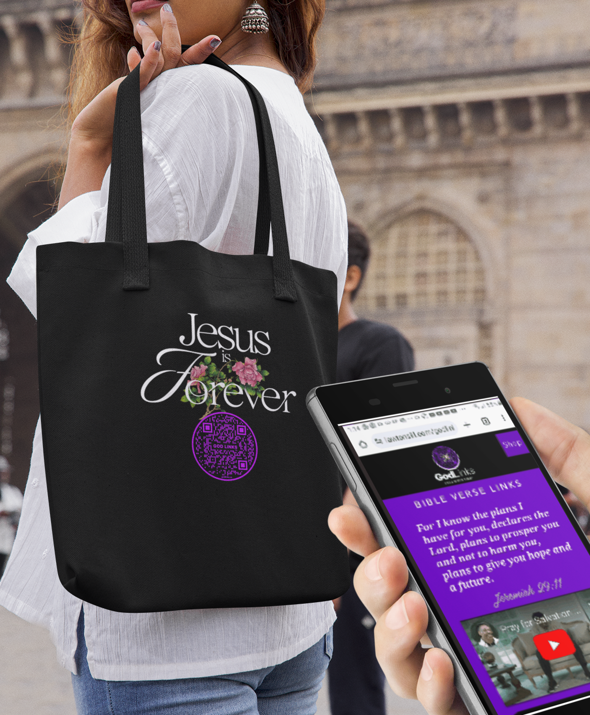 JESUS IS FOREVER-PURPLE-Eco Tote Bag