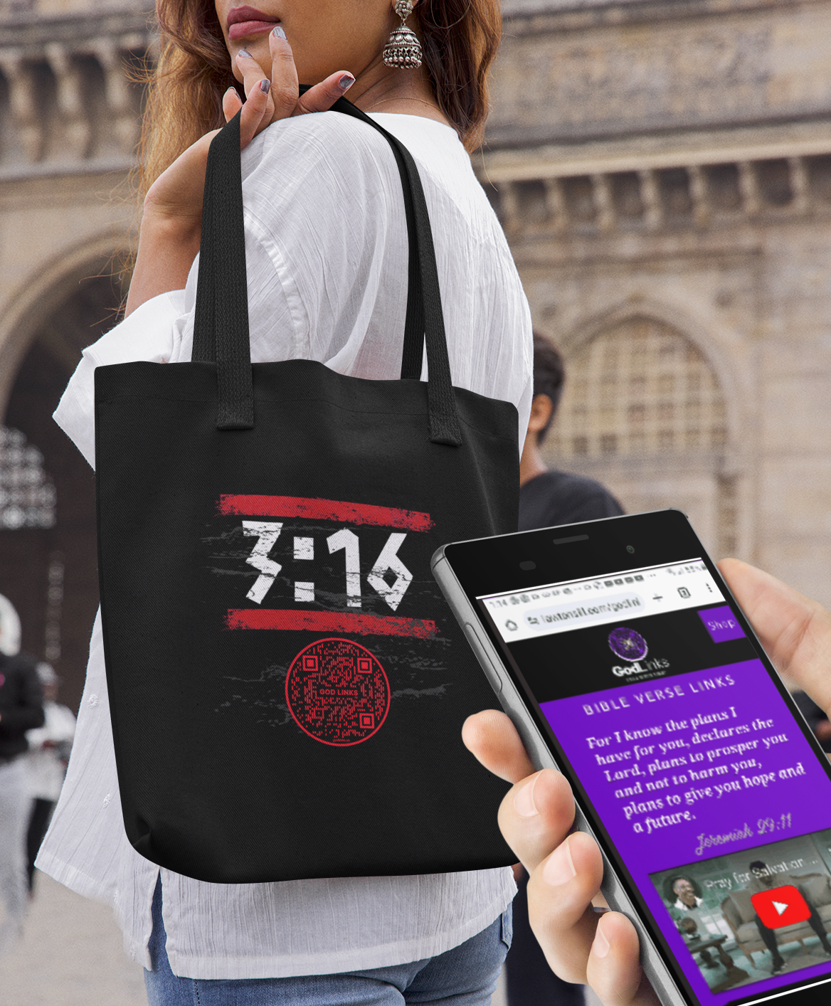 3:16-RED-Eco Tote Bag
