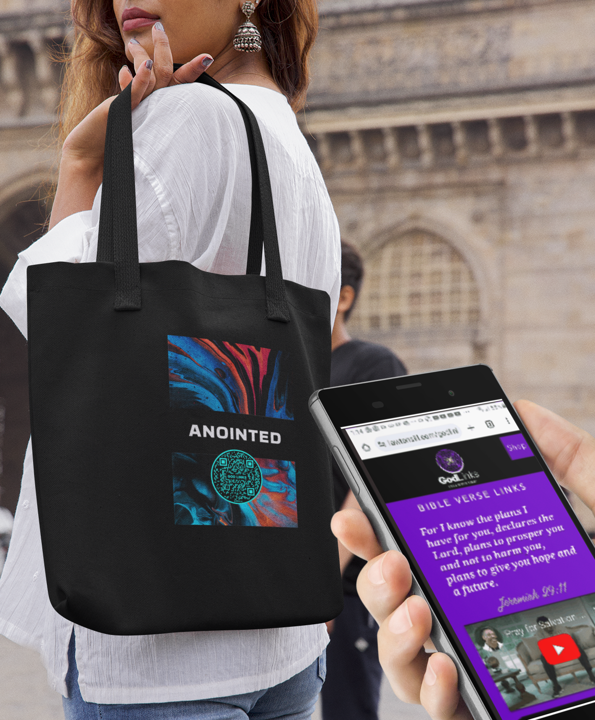 ANOINTED-TEAL-Eco Tote Bag