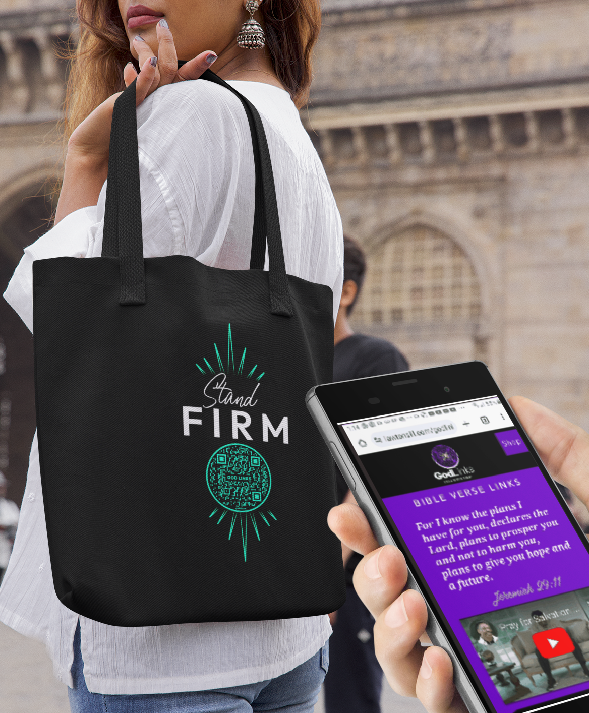 STAND FIRM-TEAL-Eco Tote Bag