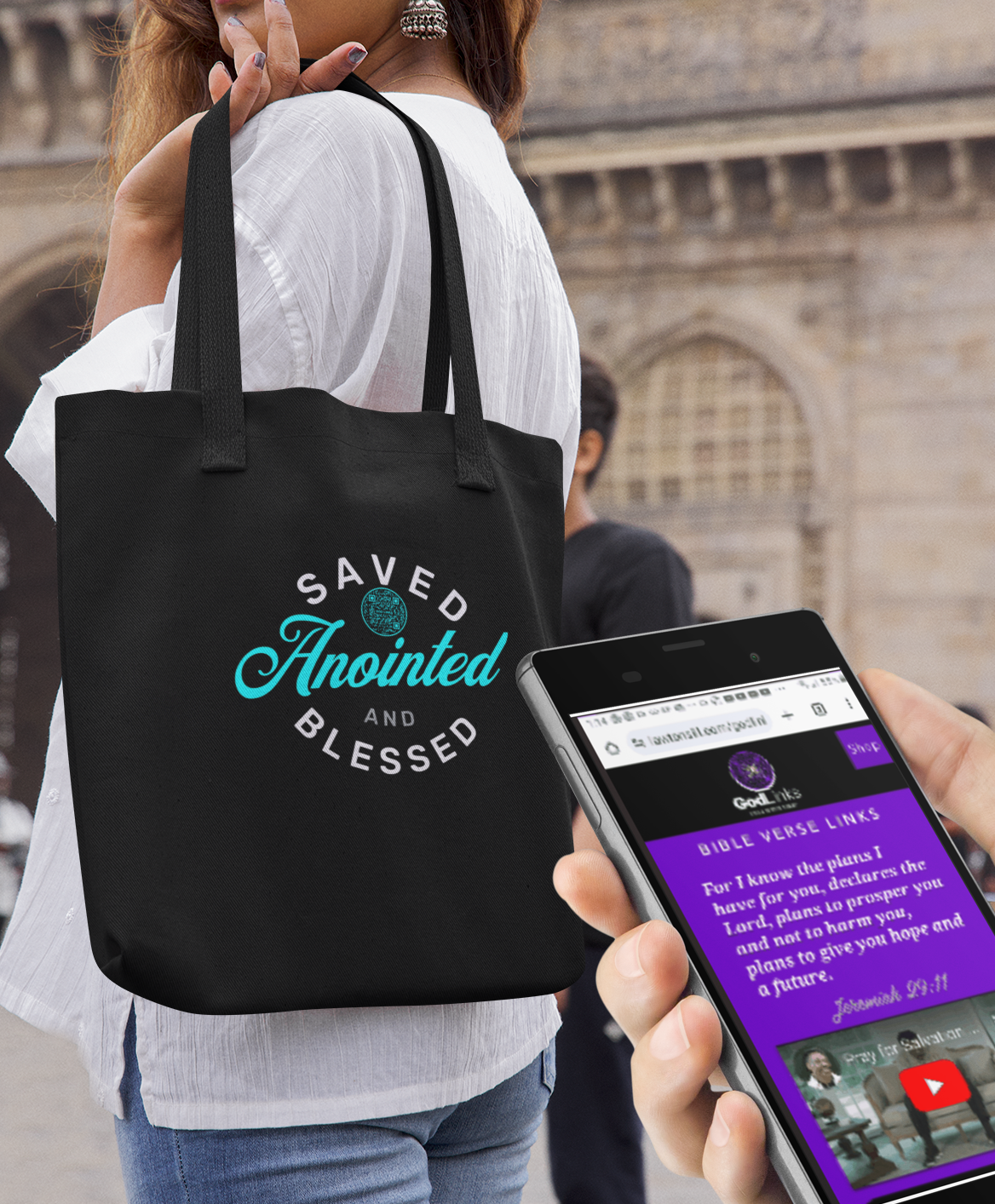 SAVED-TEAL-Eco Tote Bag