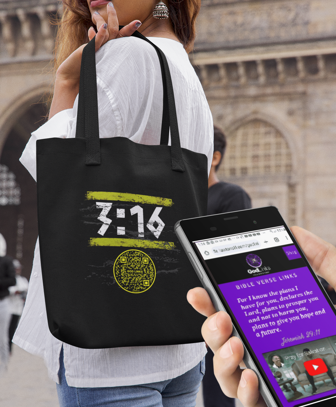 3:16-YELLOW-Eco Tote Bag