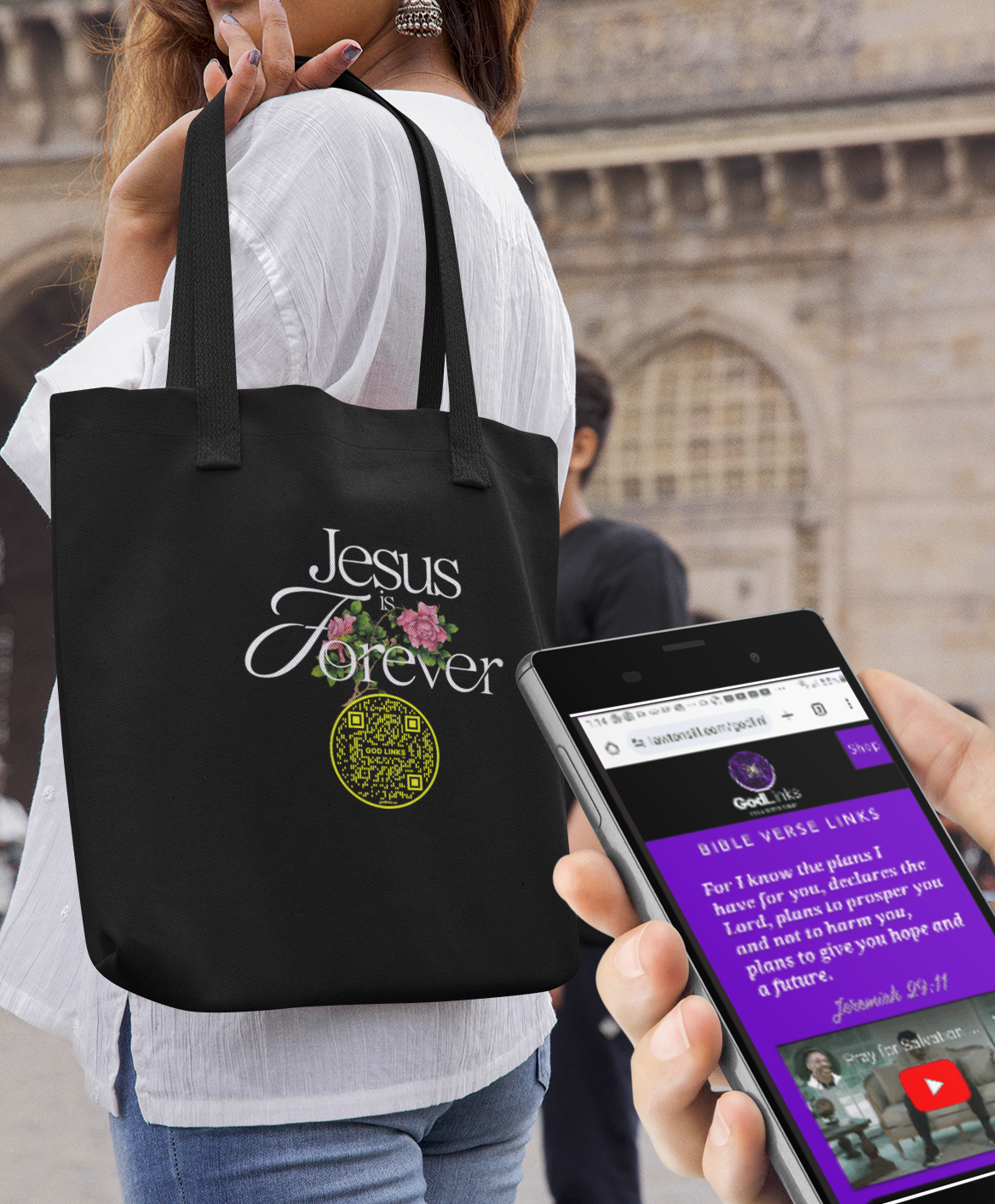 JESUS IS FOREVER-YELLOW-Eco Tote Bag