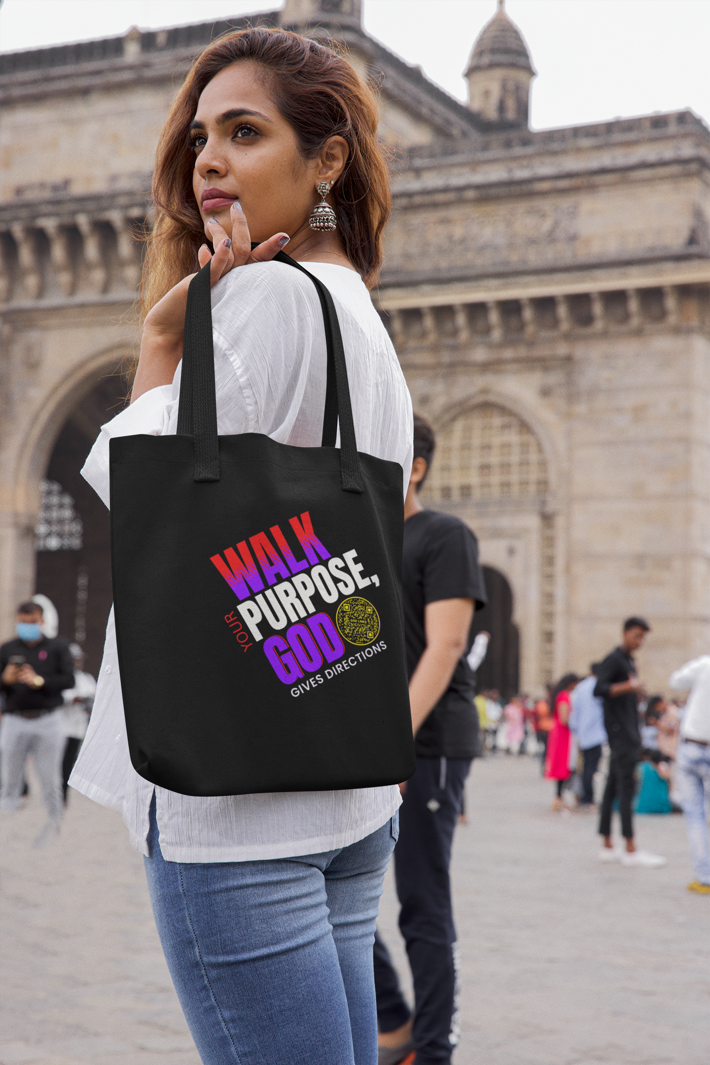 WALK YOUR PURPOSE-YELLOW-Eco Tote Bag