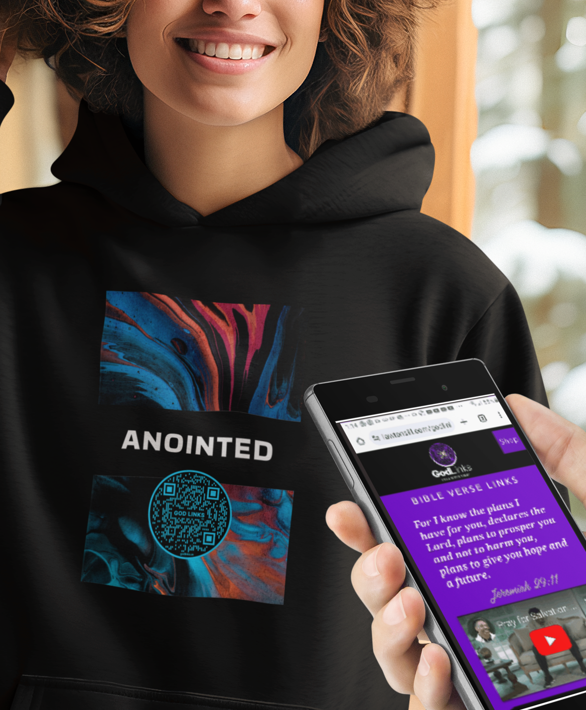 ANOINTED-LIGHT BLUE-Unisex Hoodie