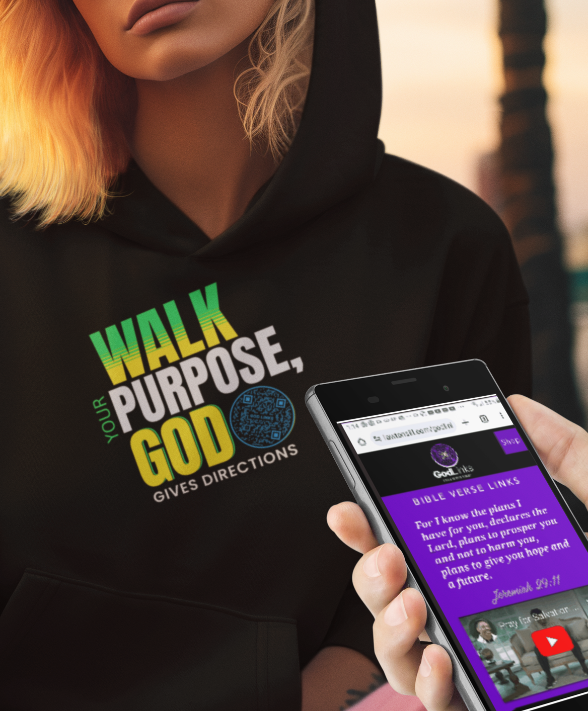 WALK YOUR PURPOSE-LIGHT BLUE-Unisex Hoodie