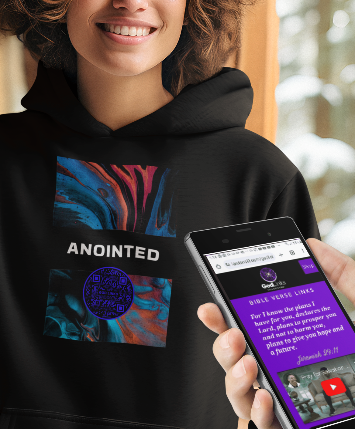 ANOINTED-DARK BLUE-Unisex Hoodie