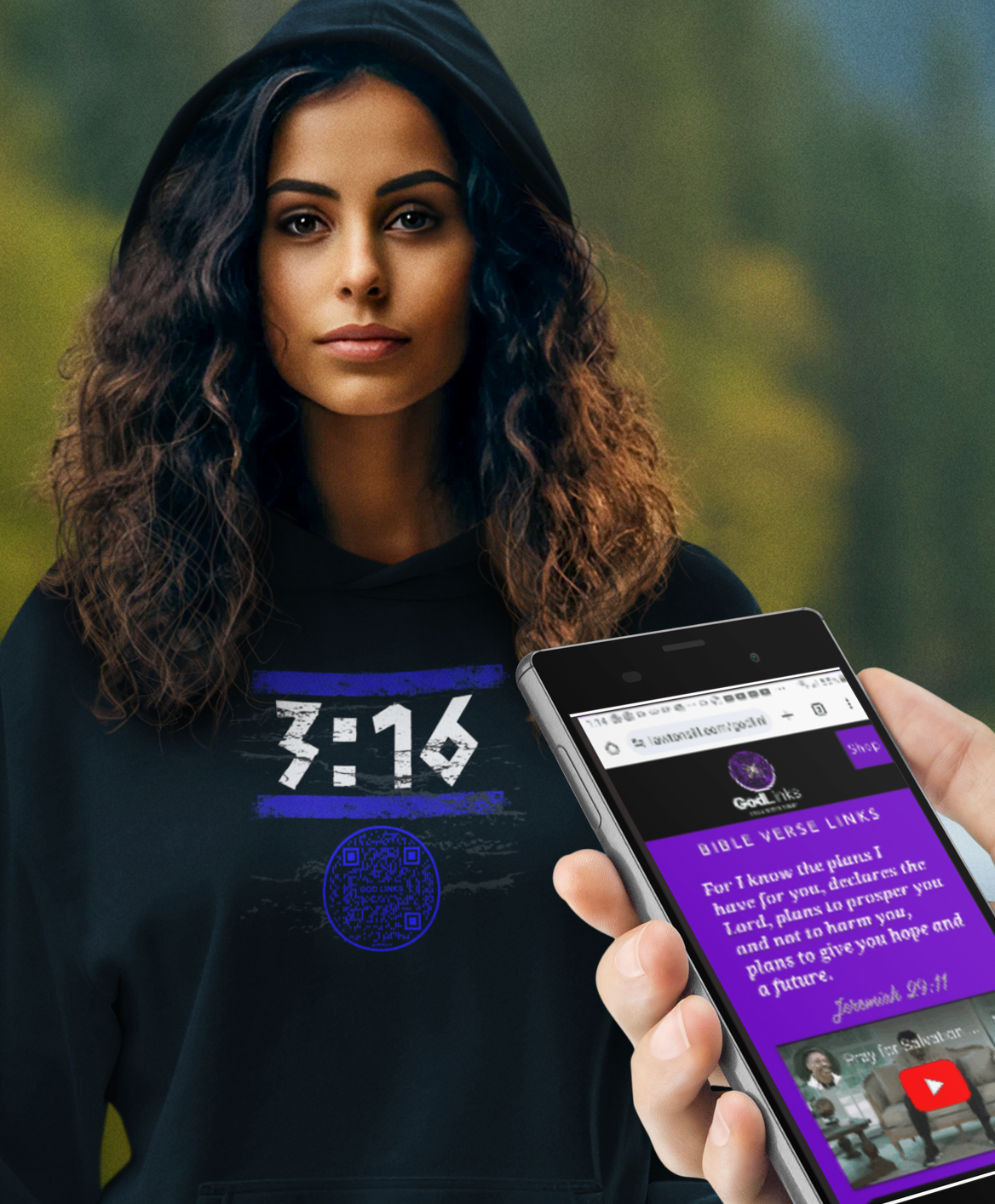 3:16-DARK BLUE-Unisex Hoodie