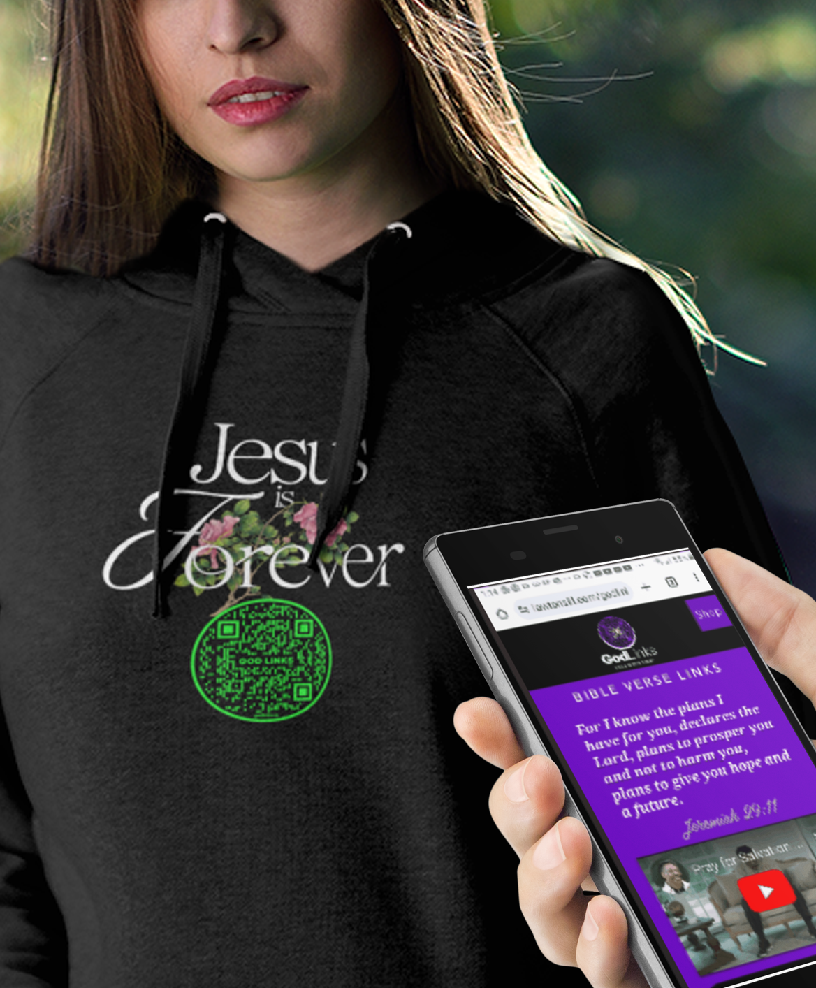 JESUS IS FOREVER-GREEN-Unisex Hoodie