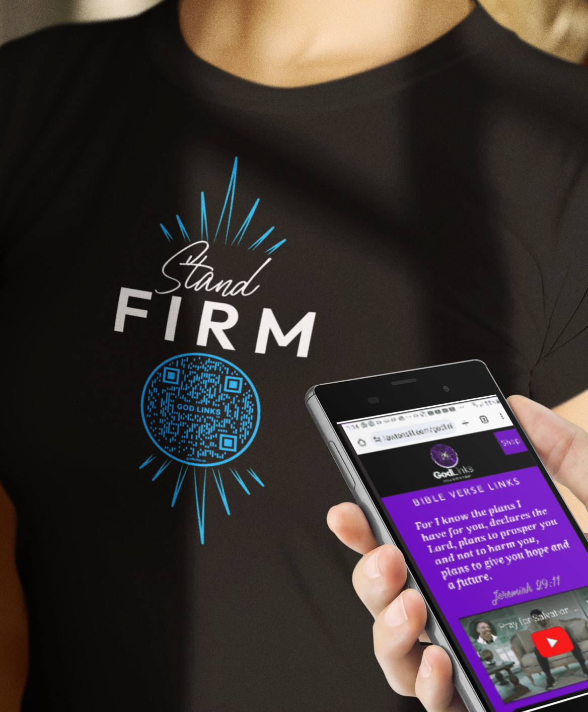 STAND FIRM-LIGHT BLUE-Unisex t-shirt