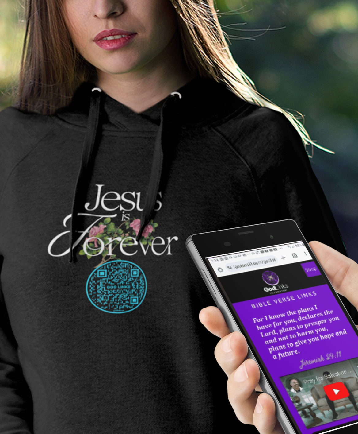 JESUS IS FOREVER-LIGHT BLUE-Unisex Hoodie