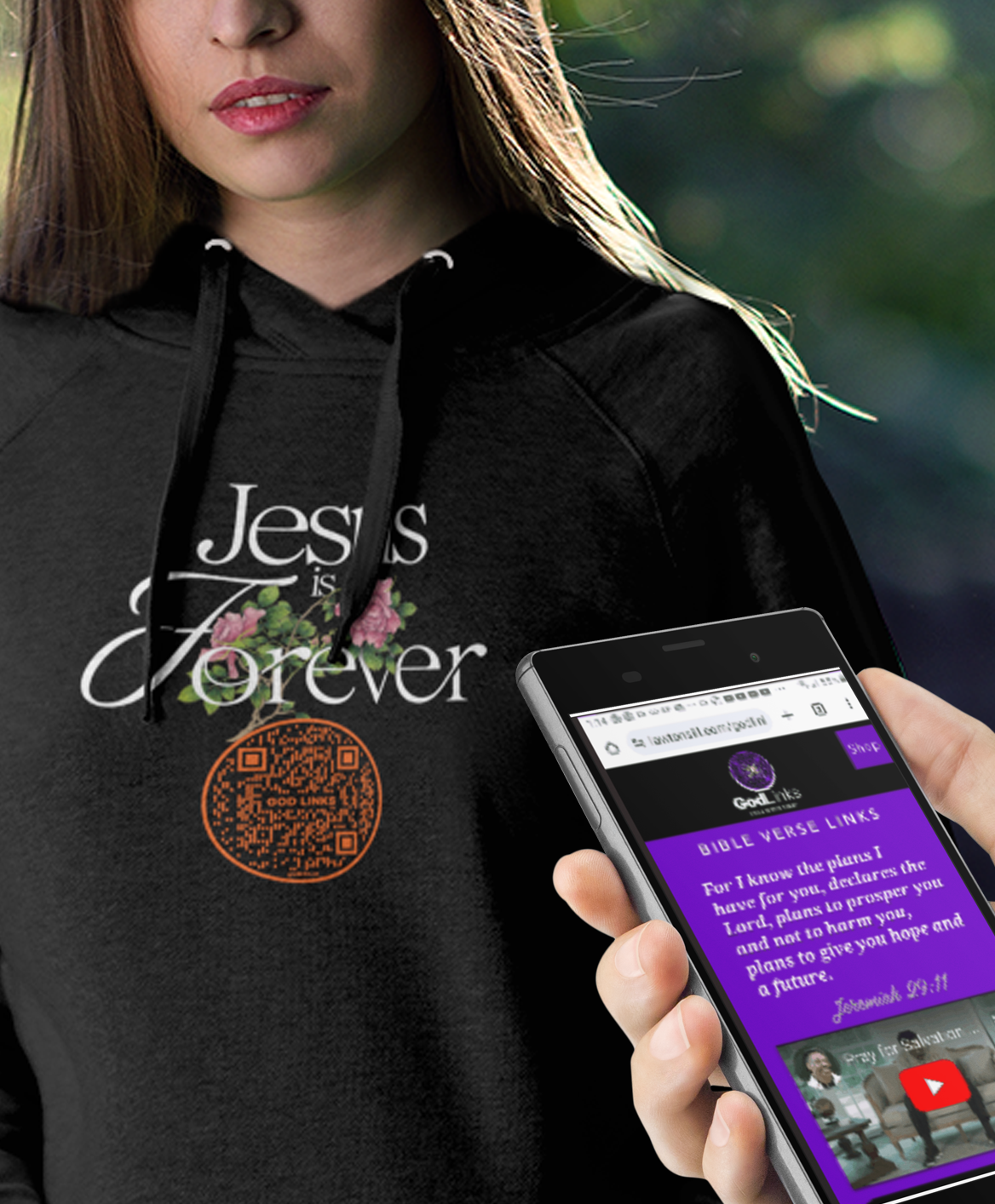 JESUS IS FOREVER-ORANGE-Unisex Hoodie