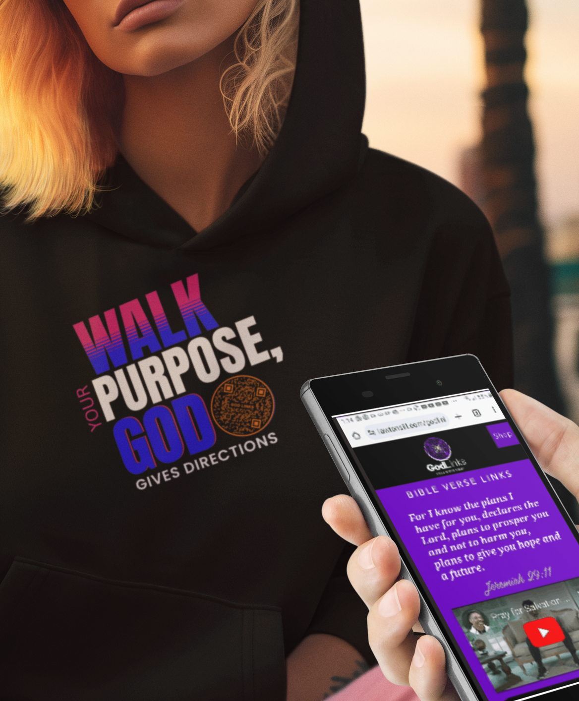 WALK YOUR PURPOSE-ORANGE-Unisex Hoodie