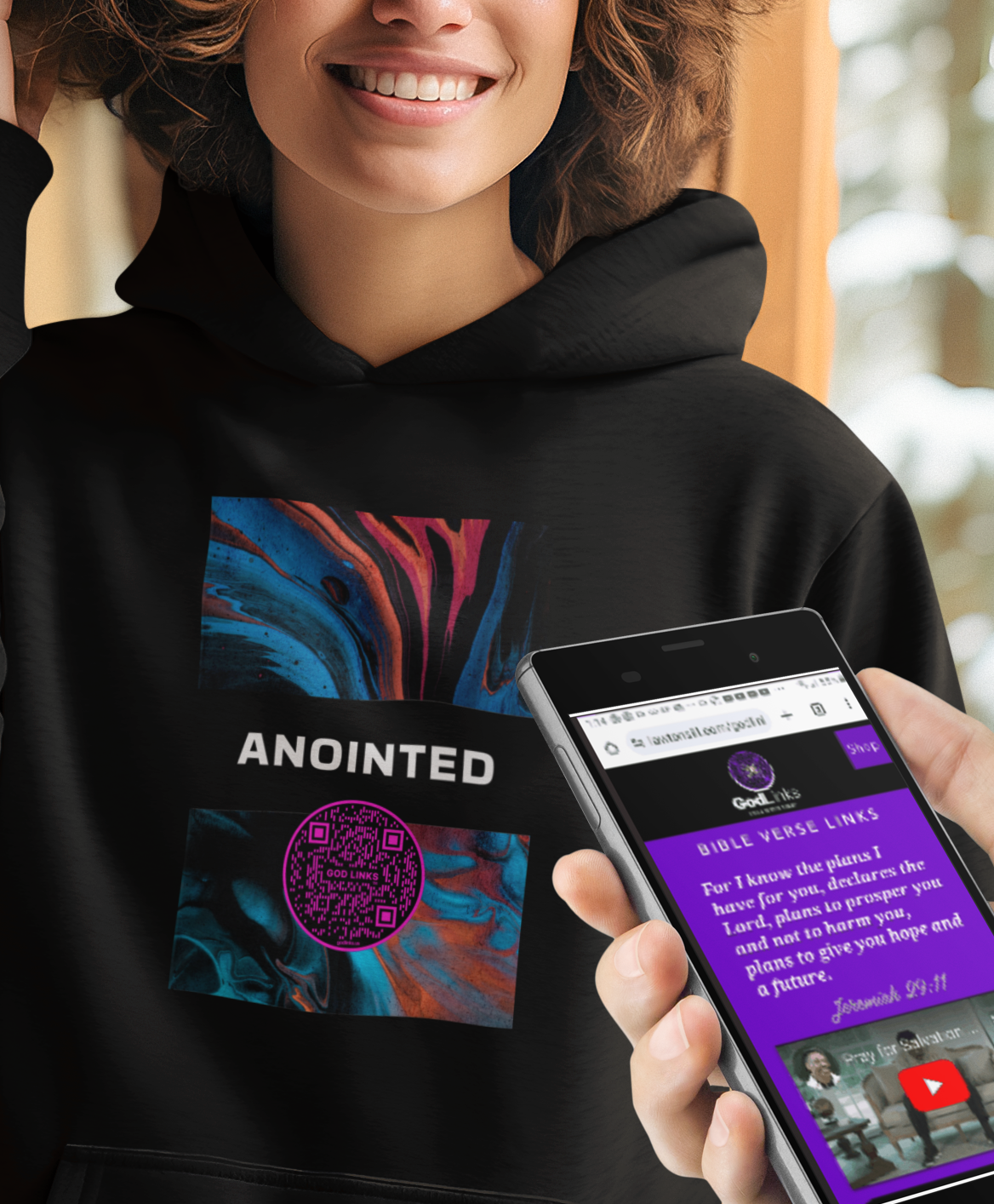 ANOINTED-PINK-Unisex Hoodie