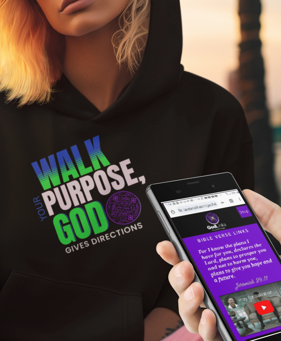WALK YOUR PURPOSE-PURPLE-Unisex Hoodie