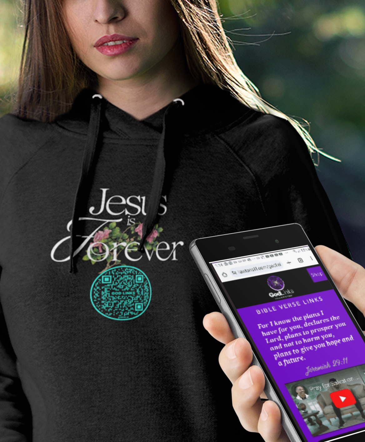 JESUS IS FOREVER-TEAL-Unisex Hoodie