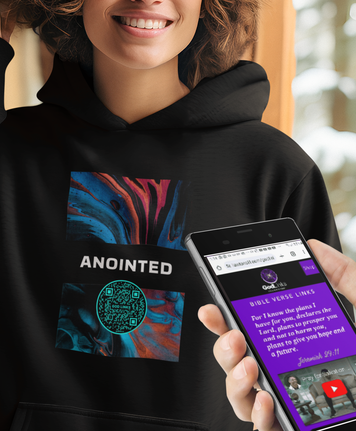 ANOINTED-TEAL-Unisex Hoodie