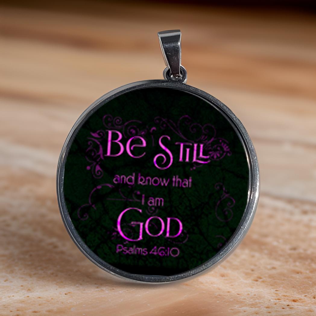 BE STILL-PINK-LARGE PENDANT