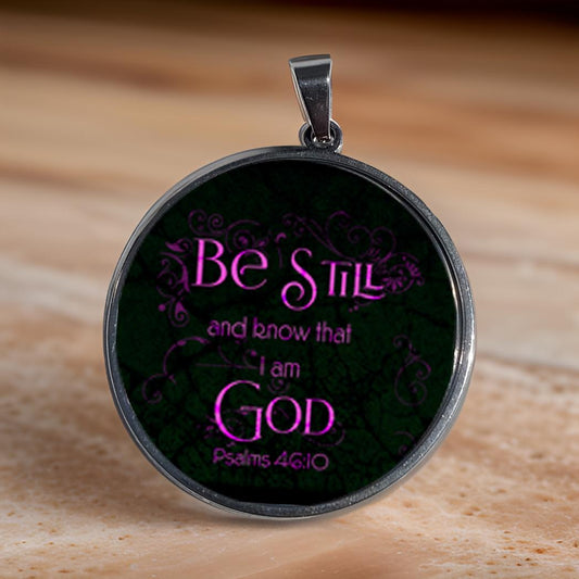 BE STILL-PINK-LARGE PENDANT