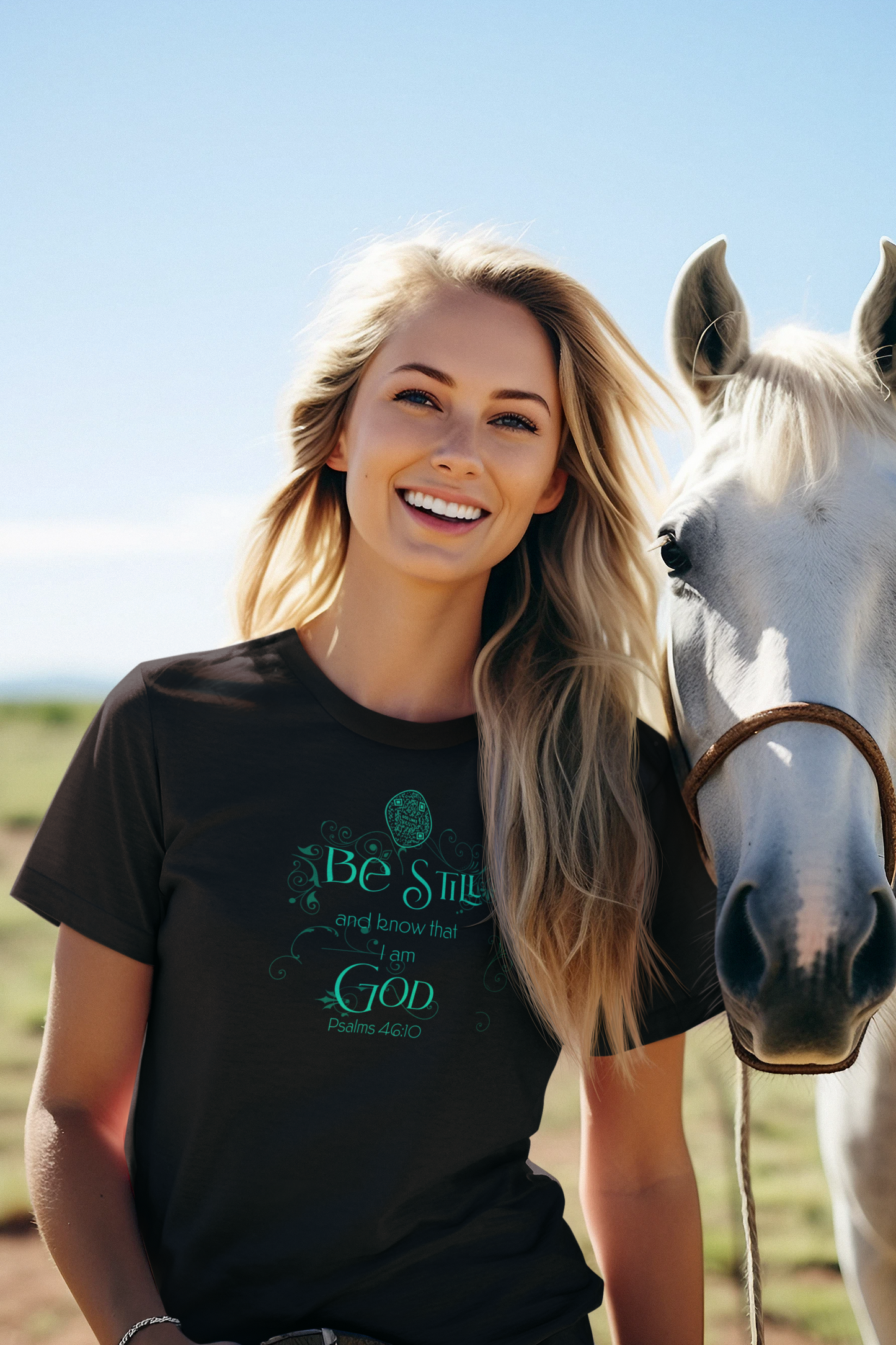 BE STILL-TEAL-Unisex t-shirt