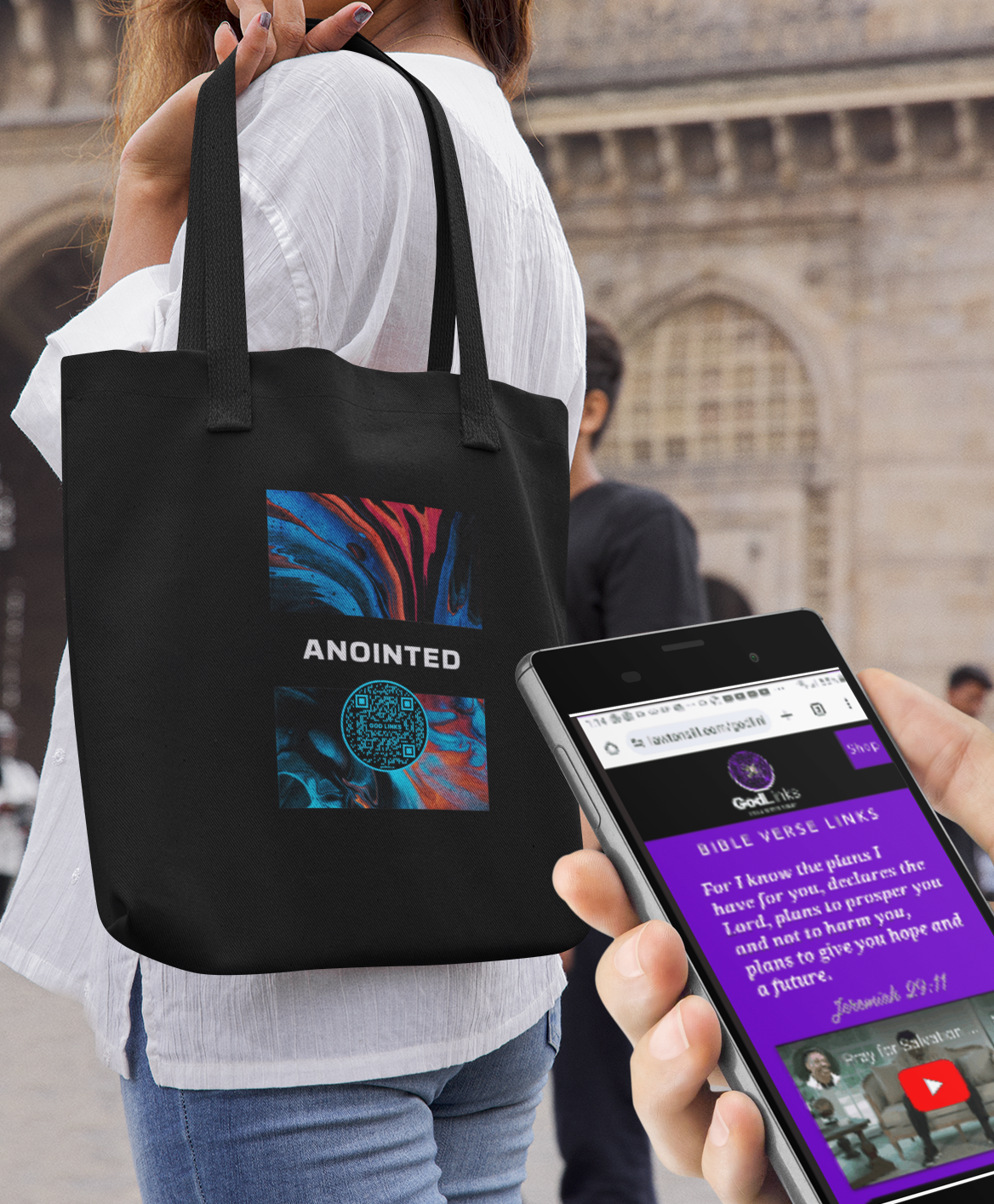 ANOINTED-LIGHT BLUE-Eco Tote Bag